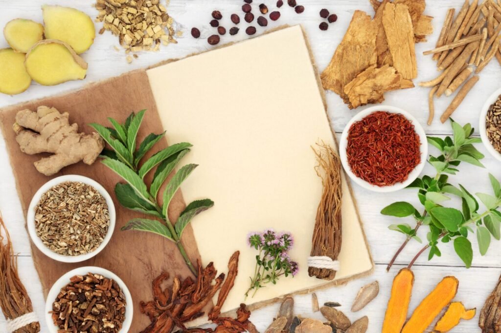 Top adaptogens for natural energy and stress relief on wooden table